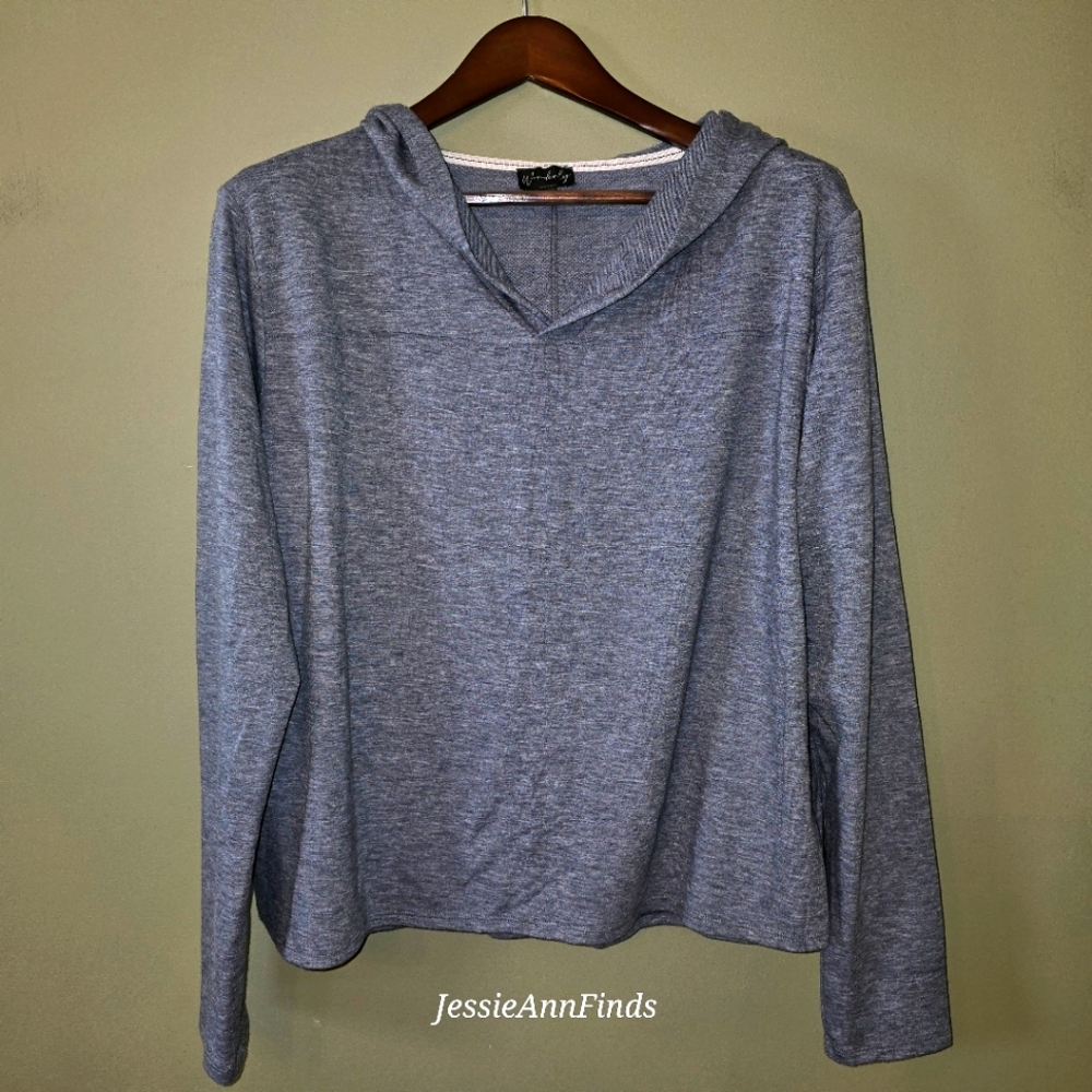 Wonderly Gray Heather Popover Hoodie Women's Size XL
